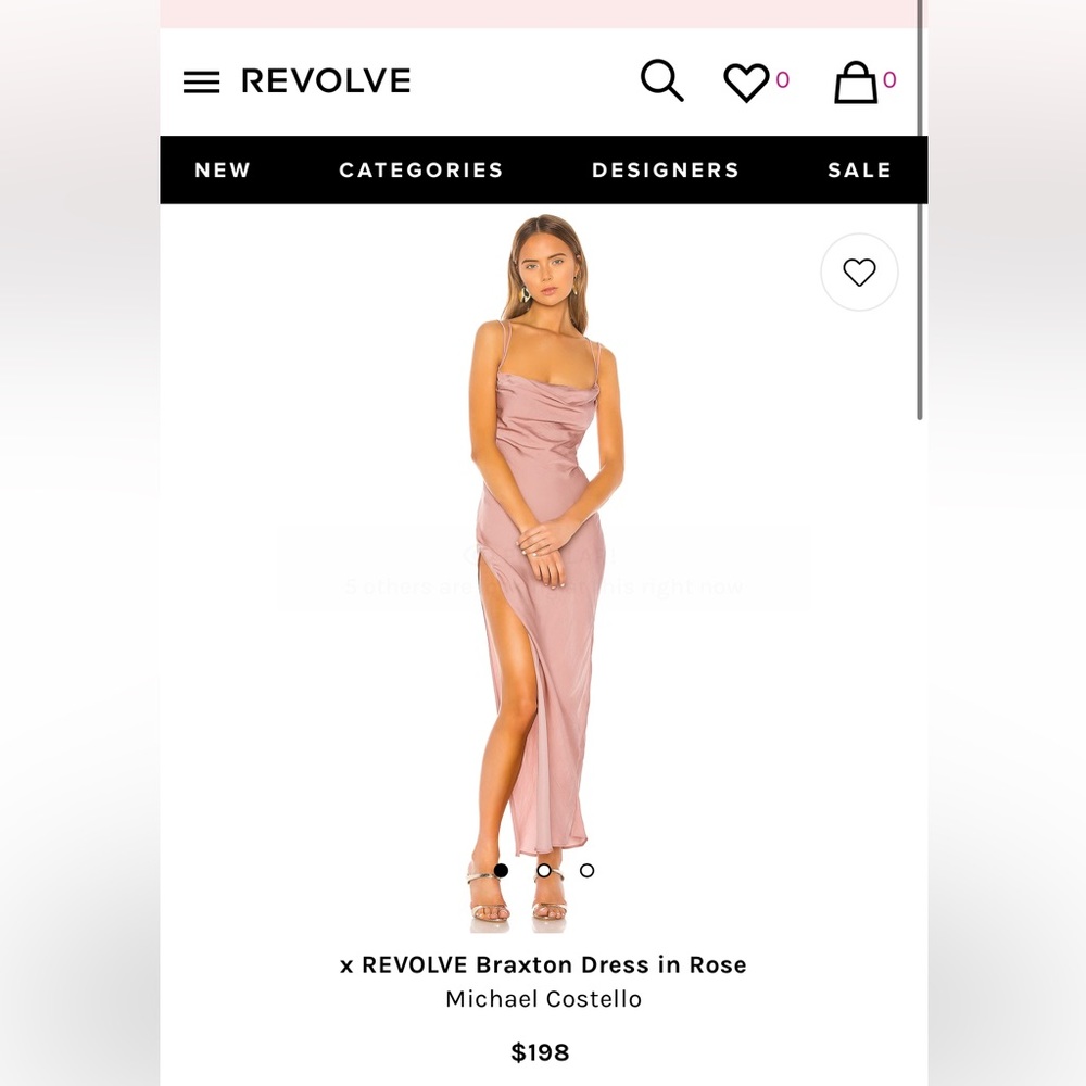 x REVOLVE Braxton Dress in Rose
Michael Costello. NWT L